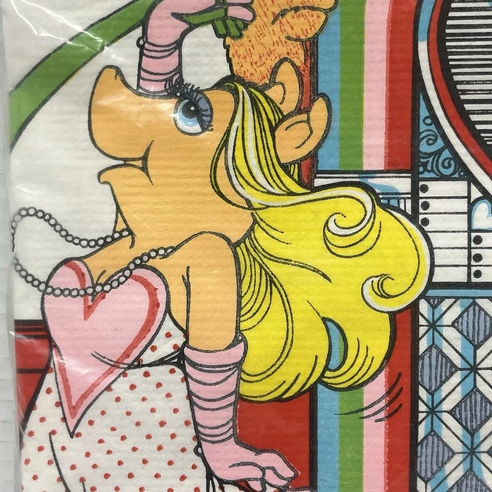 Vintage Muppets Hallmark Valentine's Day Paper Tablecloth Table Cover - NOS